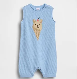Baby Ice Cream Bear Crochet Shorty One-Piece | Gap