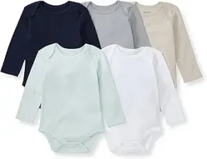 Burt’s Bees Baby Bodysuits, Short Sleeve and Long Sleeve One-Pieces, 100% Organic Cotton