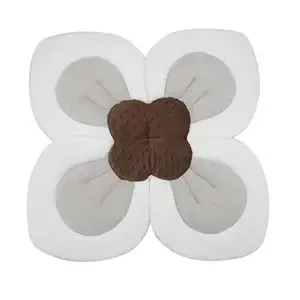 PandaEar Baby Bath Pad for Infant Newborn | Soft Flower Petals for Sink Bathtub Essentials Shower Gift (Grey)